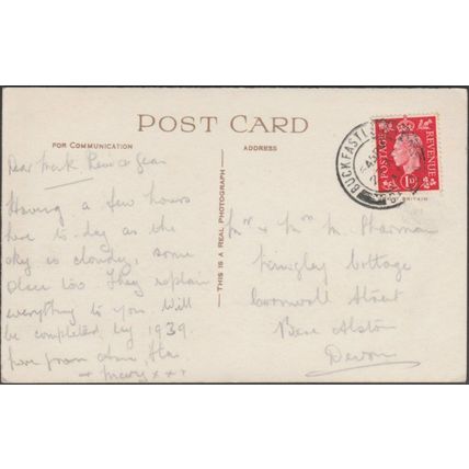 Interior, Buckfast Abbey Church, Devon, 1937 - RP Postcard