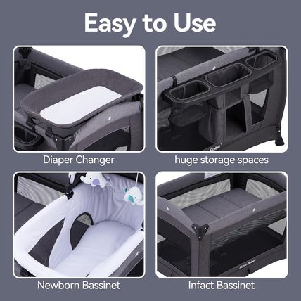Pamo Babe Portable Playpen Foldable Playard for Baby and Toddler Mattress, Chang