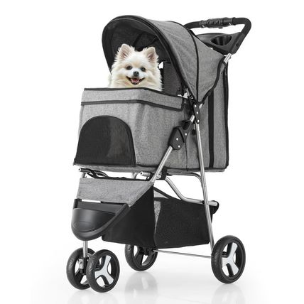 Monibloom 3 Wheels Pet Dog Cat Stroller for Small Medium Dogs and Cats, Lightwei