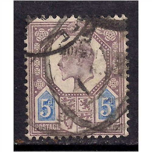 GB 1902 - 13 KEV11 5d Purple & Blue Variety stamp. (F306 )