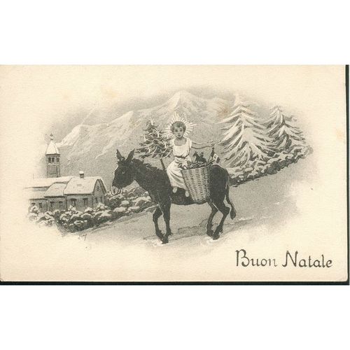 Vintage Italian Christmas Card - Buon Natale!