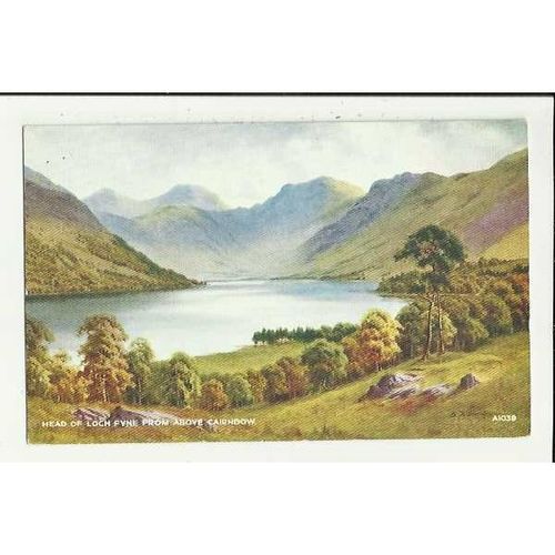 A1039 Scotland HEAD OF LOCH FYNE Valentine "Art Colour" Postcard
