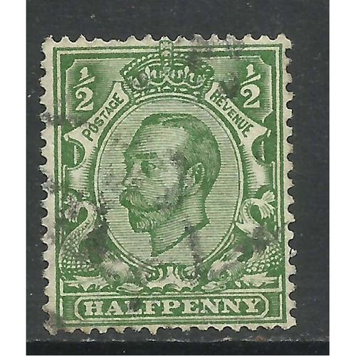 GB 1912 KGV 1/2d Green used stamp Wmk 100 SG 344.( T437 )