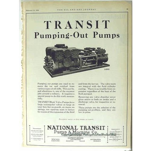 national transit pump machine co 1928 pumping out pumps oil vintage ad
