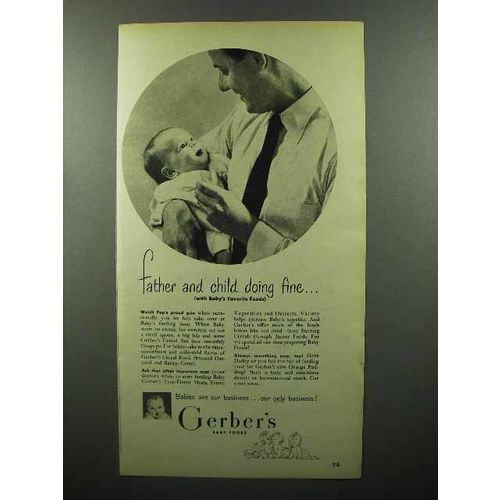 1950 Gerber's Baby Food Ad - Father and Child