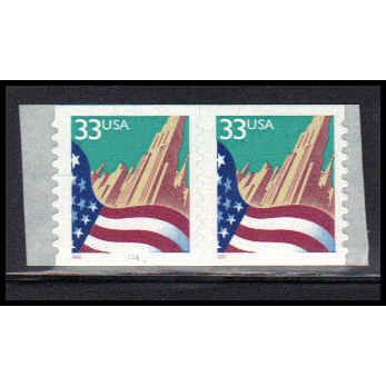 3281c 33c U.S. Flag Over City Fine MNH CNP Left 1111 PA2064