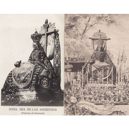 Ntra Sra De Las Angustias 2x Antique Postcard