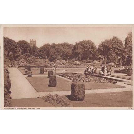 Kingsnorth Gardens Park Folkestone Kent Antique 1953 Coronation Frank Postcard