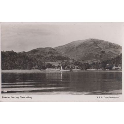 Steamer Ship Leaving Glenridding Cumbria Real Photo Postcard