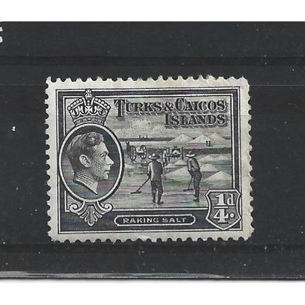 Turks&Caicos.SG194 1/4d Raking Salt (Black).Mounted Mint.Aug24f
