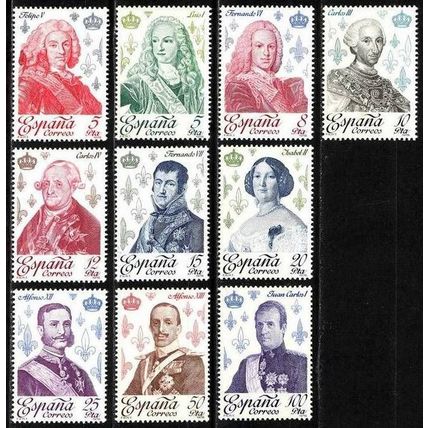 España. 1978. Mi # 2388 / 97. Reyes y Reinas. Kings and Queens. Los Borbones