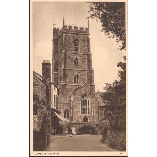 GB Postcard 1954 - Dunster Church, Somerset