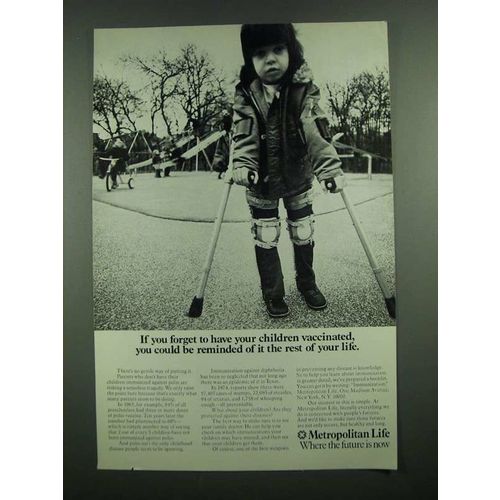 1975 Metropolitan Life Insurance Ad - If You Forget To Have Children Vaccinated