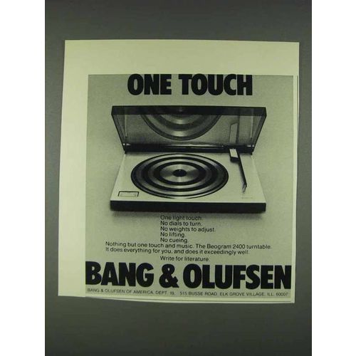 1978 Bang & Olufsen Beogram 2400 Turntable Ad