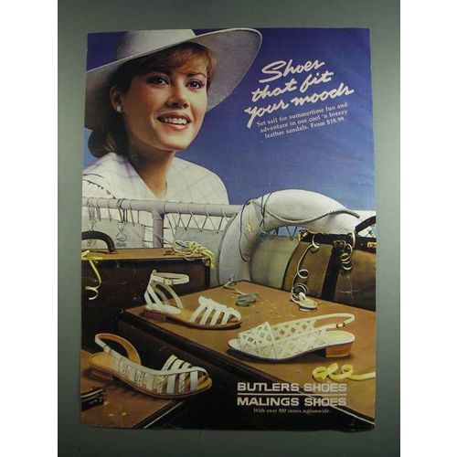 1984 Butlers Malings Cool 'n Breezy Leather Sandals Ad