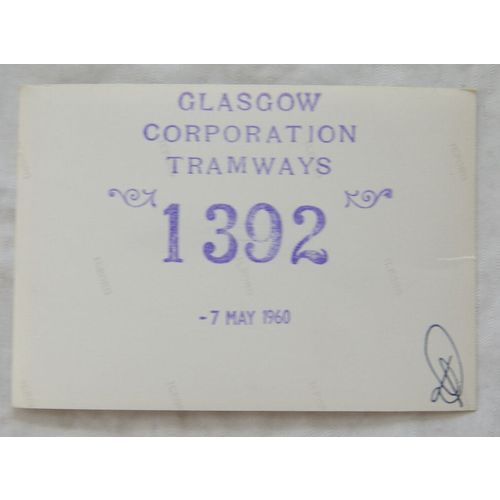 Photo Glasgow Tram no.1392 in 1960