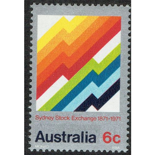 Australia 1971 Centenary Sydney Stock Exchange 6c Multicoloured SG487 UM