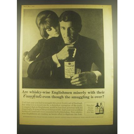 1965 Crawford's Scotch Ad - Are whisky-wise Englishmen miserly