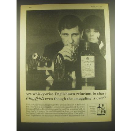 1965 Crawford's Scotch Ad - Are whisky-wise Englishmen reluctant to share