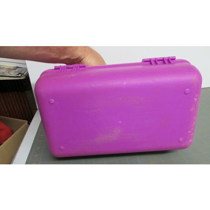 Vintage Caboodles Purple & Teal w/Mirror Makeup Cosmetic Travel Case #2622