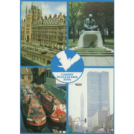 Camden London Nuclear Bomb Free Zone Anti War Postcard