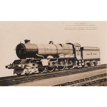 GWR King George V Swindon Built Antique Train Real Photo Postcard