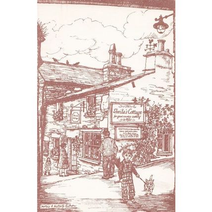 Sheilas Cottage The Slack Ambleside Cumbria Pet Dog Artist Drawing Postcard