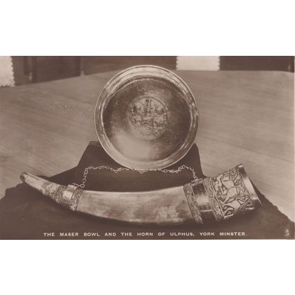 The Maser Bowl & The Horn Of Ulphius York Minster Old Postcard