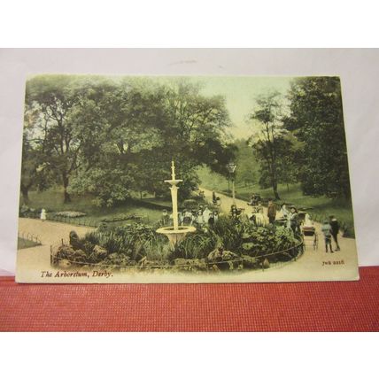 THE ARBORETUM, DERBY, DERBYSHIRE unused antique postcard =