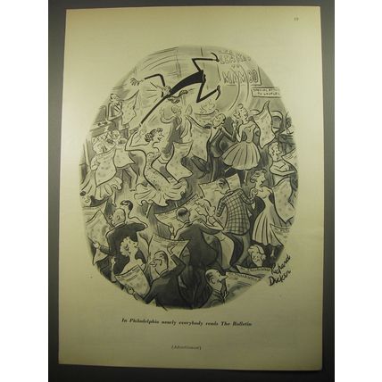 1956 Philadelphia Bulletin Newspaper Ad - Richard Decker Cartoon - Learn Mambo