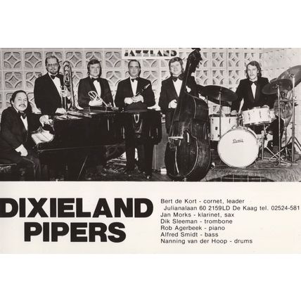 Dixieland Pipers Dutch Holland Jazz Band Bert de Kort PB Postcard