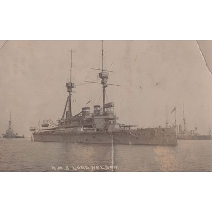 HMS Lord Nelson Ship Antique Early Rare Postcard Please Read