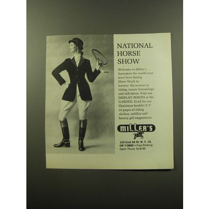 1959 Miller's Riding Clothes Advertisement - National horse show