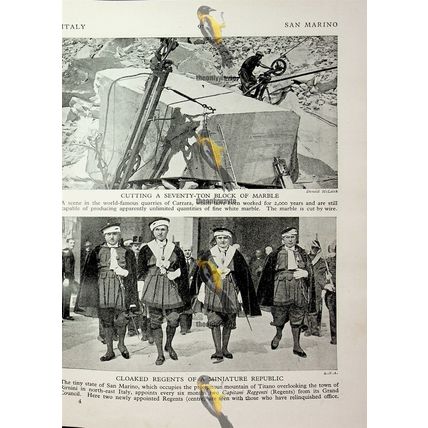 San Marino, Regents & Marble (Vatican Guards On Back), Book Illustration, c1920