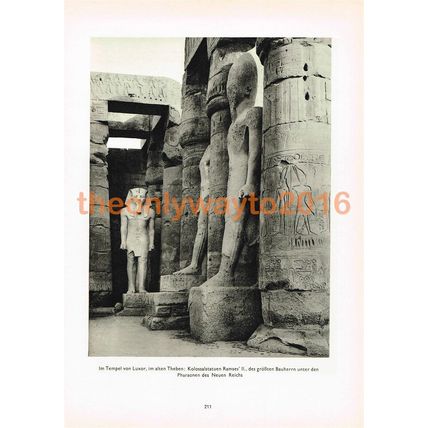 Temple at Luxor, Rameses II, Egypt, Photo Book Illustration (Print), 1935