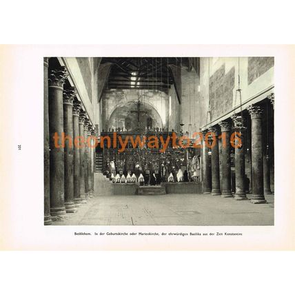 Church of the Nativity, Bethlehem, Israel, Photo Book Illustration (Print) 1935