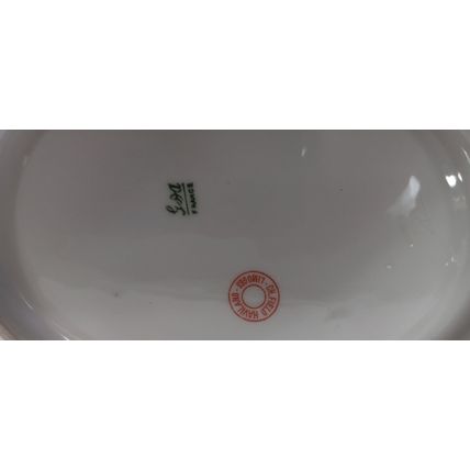 Antique CH Field Haviland Limoges GDA France Serving Dish Pink White Green Gold