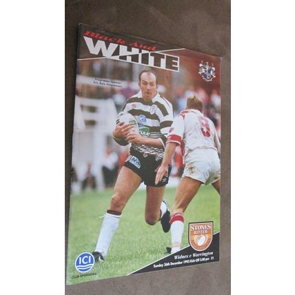 1993 Rugby Football League Programme - Widnes v Warrington - December