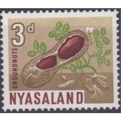 Nyasaland QEII 1964 3d red brown yellow green bistre brown MM SG 202 Sc126 stamp