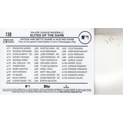 SHOHEI OHTANI & MOOKIE BETTS AUTO 2024LOS ANGELES DODGERS ELITES OF THE GAME