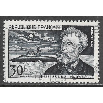 FRANCE 1955 JULES VERNE NAUTILUS SUBMARINE SG1251 1251 1026 YT 1051 Mi USED