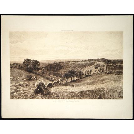 A SURREY LANDSCAPE 1914 Clough Bromley - Vicat Cole ANTIQUE ETCHING