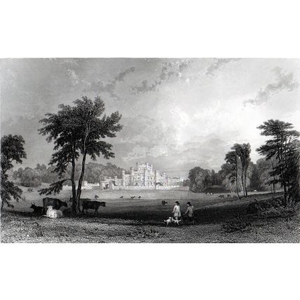 LOWTHER CASTLE & PARK, WESTMORLAND 1858 William Le Petit Thomas Allom ENGRAVING