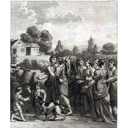 RURAL HAPPINESS UNDER A PATRIOT KING 1794 John Barlow - Richard Corbould ETCHING