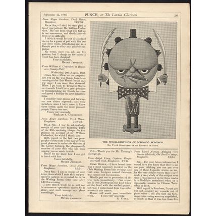 WOOD-CARVINGS OF M’BONGO M’BONGO 1934 J.L. Carstairs 10 PUNCH CARTOON PAGES