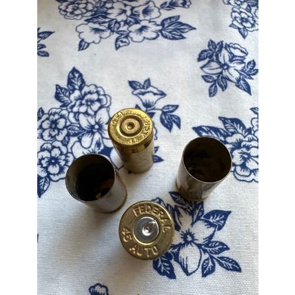 4 Pieces of Brass 45 Pistol Bullet Casings Mixed Headstamp For DIY Crafts
