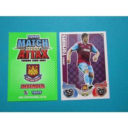 309. James Tomkins - West Ham Utd - Match Attax 2010/11 Football Card EF1