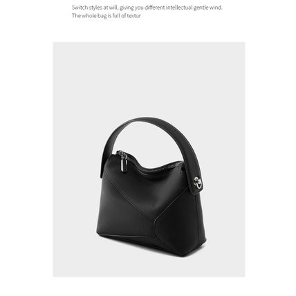 Genuine Leather Women Purses and Handbags Black