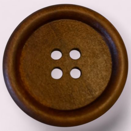 Large Round Brown 35mm Wooden Sewing Buttons Scrapbooking 4 Holes Crafts
