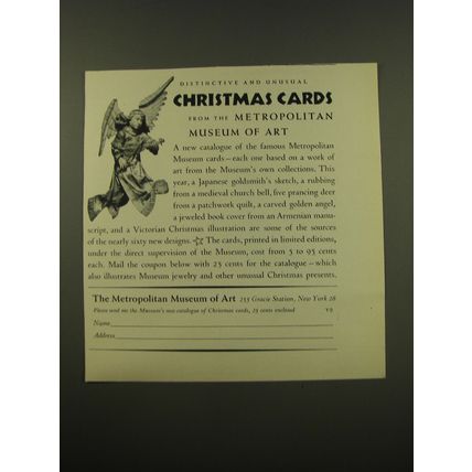 1961 Metropolitan Museum of Art Ad - Distinctive and unusual Christmas Cards